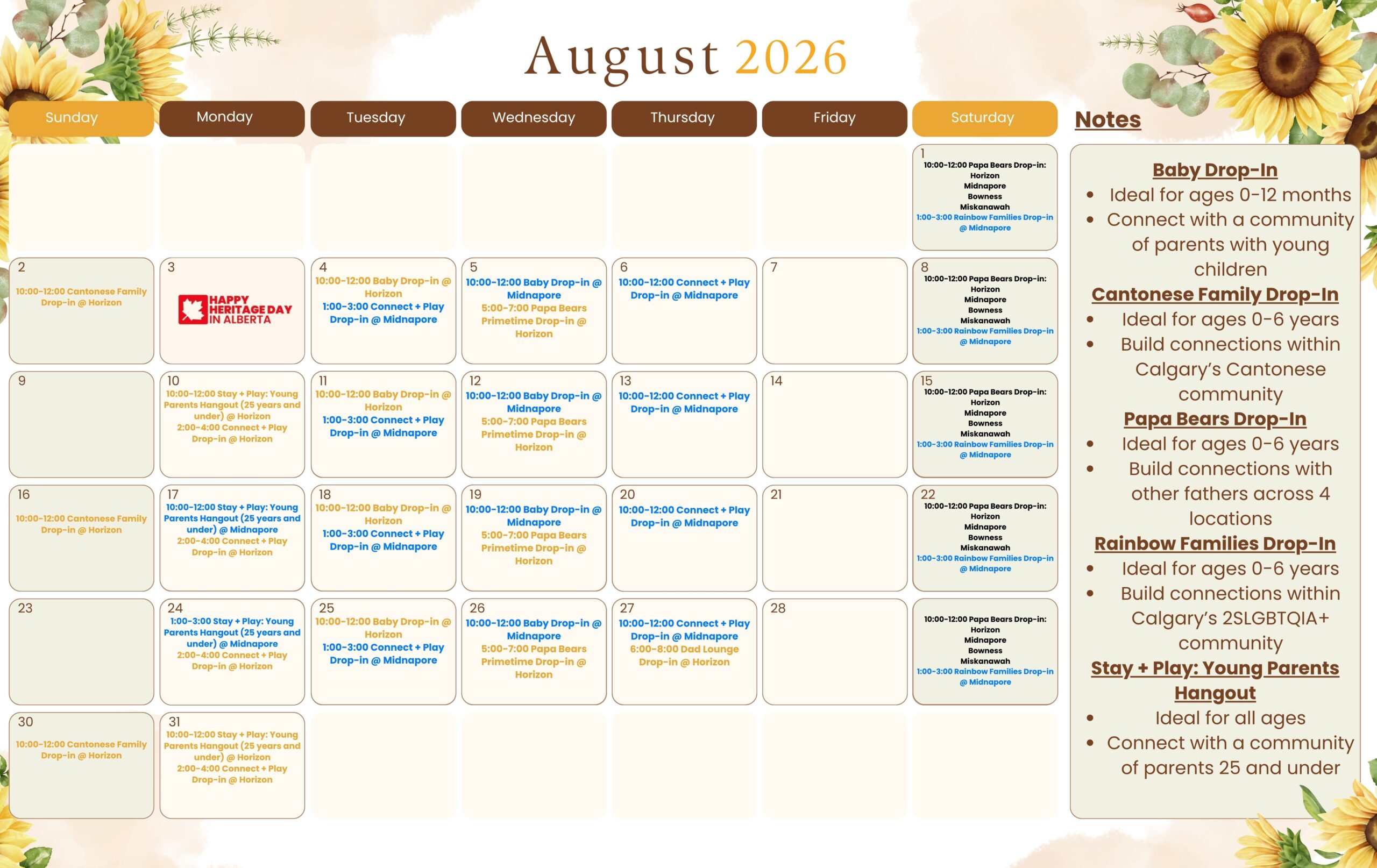 Monthly Calendar Drop-In